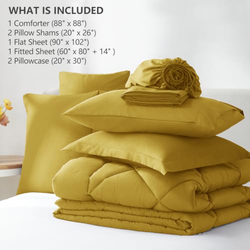 Queen Comforter Set Mustard Yellow