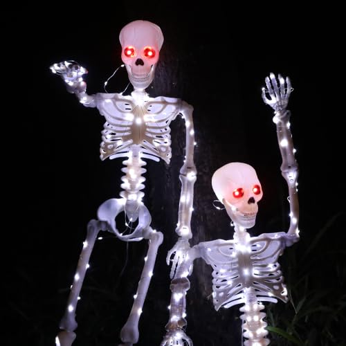 Halloween Decorations Outdoor Skeletons Set (White)