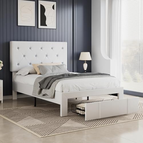 Twin Size Bed Frame with Storage Drawers