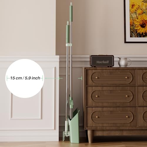Dark Teal Green Broom and Dustpan Set