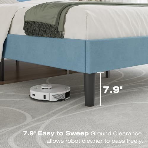 Queen Size Bed Frame with Upholstered Headboard
