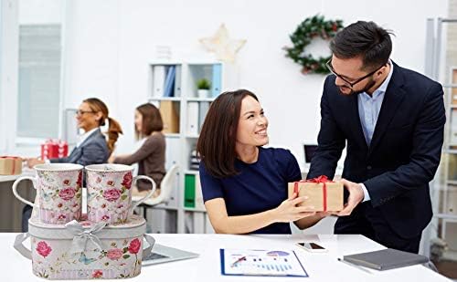 Lightahead Elegent Bone China 2 Coffee Tea Mugs set floral Design in attractive gift box 11 oz each