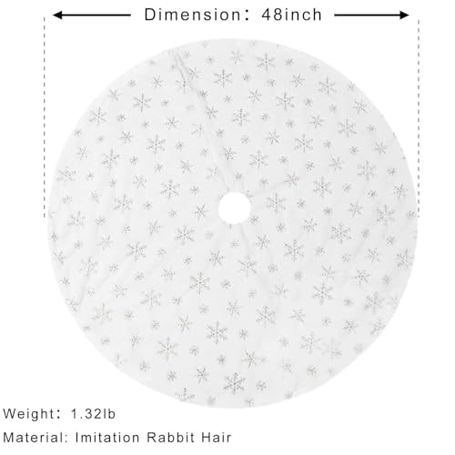 48inch White Christmas Tree Skirt Tree Carpet Blanket