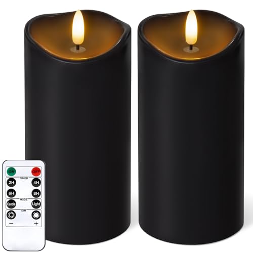 Outdoor Flameless Candles with Remote Timer (2 Count)