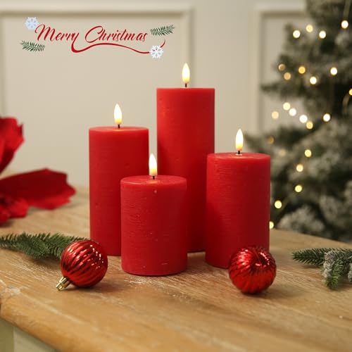 Christmas Flameless Candles with Remote (4 Count)