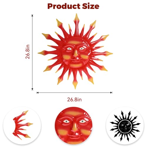 26 inch Metal Sun Wall Art Decor