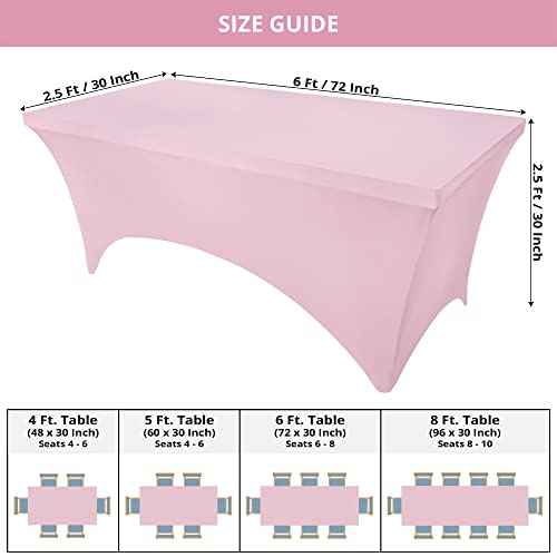 Spandex Table Cloth 2 Pack [6FT (2 Count)