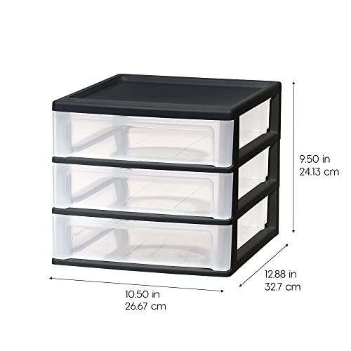 3 Drawer Medium Plastic Stacking Desktop Organizer