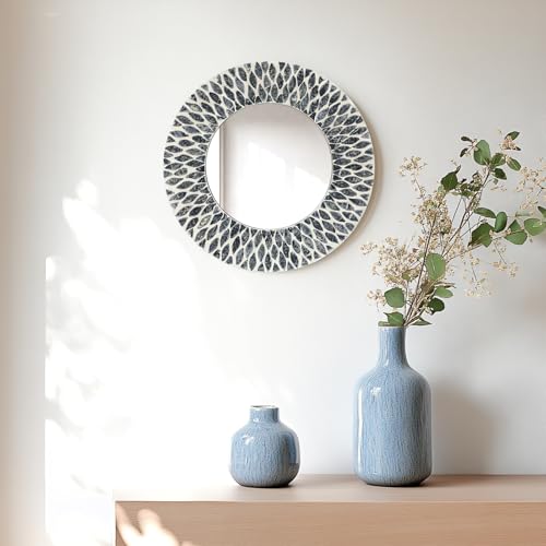 Mother of Pearl Wall Mirror Decor for Hallway Gallery (3 Count)