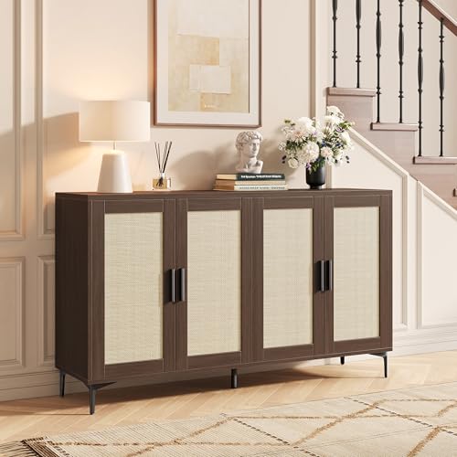 48" Rattan Buffet Cabinet with Storage