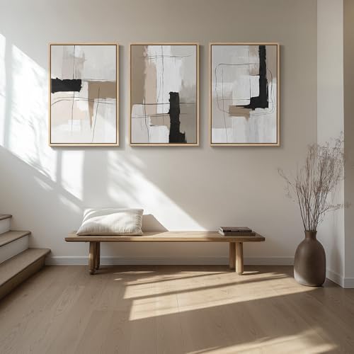 Large Framed Abstract Wall Art (3 Count)