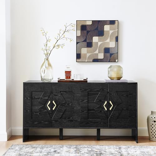 60" Mid Century Modern Sideboard Buffet Cabinet with Storage