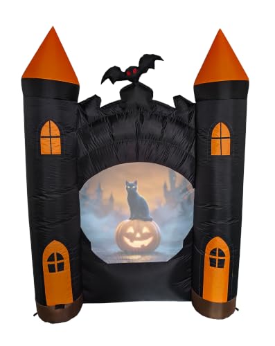 7 Ft Inflatable Haunted Castle with Built in Video Projector & Speaker