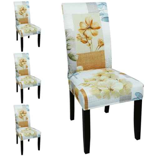 Pattern Chair Covers for Dining Room Set of 4