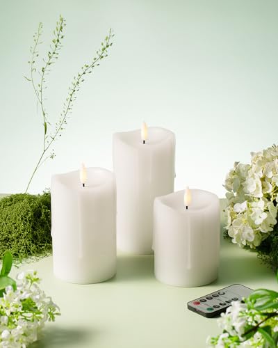 White Real Wax Made Wax Drip LED Flameless Battery (3 Count)
