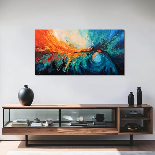 Canvas Wall Art Decor Wall Art Pictures For Living Room Blue Green Wall Art Decor Canvas Abstract Art Work Colorful Abstract Wall Art Paintings Prints For Bedroom Office Kitchen Wall Decor 20" x 40"