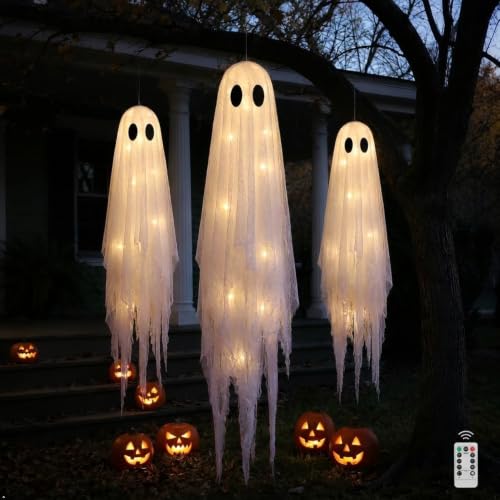 3 Packs Halloween Decorations Outdoor (3 Pack Hanging Ghost)