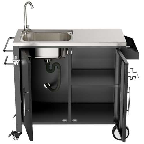 Outdoor Grill Table with Sink