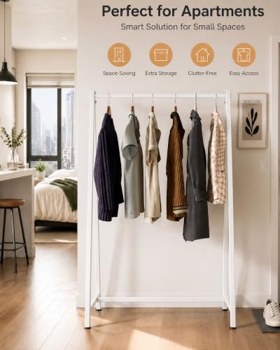 White Metal Clothes Racks Garment Rack