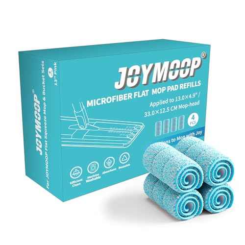 Microfiber Replacement Pads for Flat Mop System (4 Count)