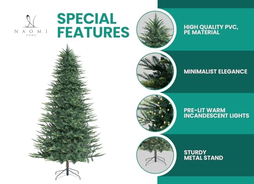 Lujan 9ft Prelit Aritificial Christmas Tree with 2106 Branch Tips