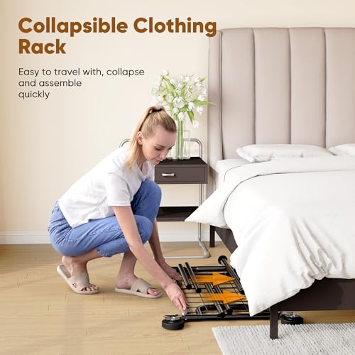 Clothes Rack Collapsible Clothing Rack Capacity 525LBS Black