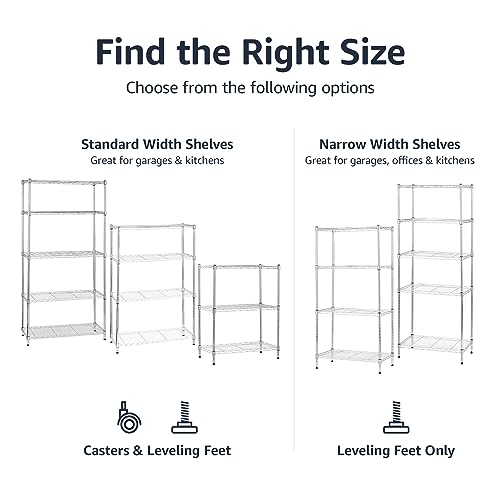 5 Shelf Adjustable Storage Shelving Unit for Garage