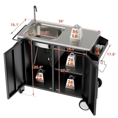 Outdoor Grill Table with Sink