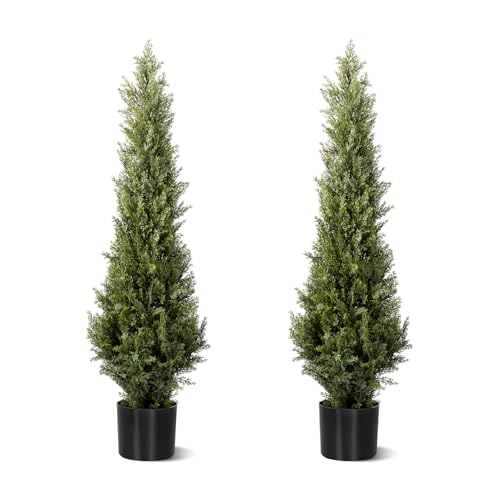 4FT Artificial Cedar Topiary Trees 2 Set (2 Count)