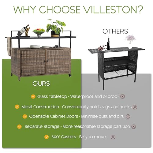 Wicker Outdoor Bar Cart