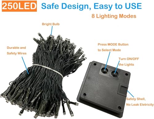 2pack 500LED Solar String Lights Outdoor Waterproof Red & White (1800.98 Foot)