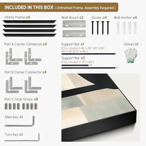 46"x60" Extra Large Framed Wall Art Modern Neutral Abstract Geometric in Black and Beige