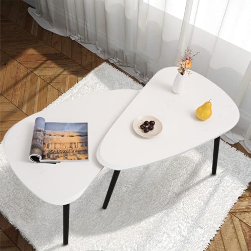 Nesting Triangle Coffee Table End Tables Set of 2 for Living Room Bedroom (2 Count)