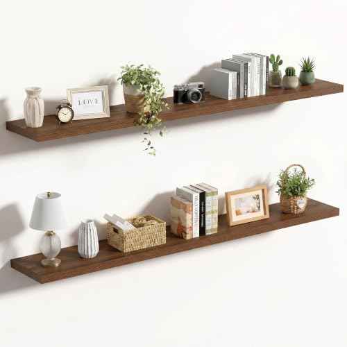 10 Inch Deep Floating Shelves for Wall 55” Set of 2 (2 Count)