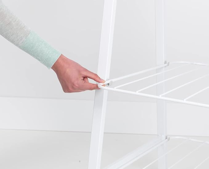 Brabantia - Linn Clothes Rack - Multi-Functional - Space Saver - Adjustable Shelves - Wardrobe Hanging - Drying Rack - Freestanding - Stable - White - Small