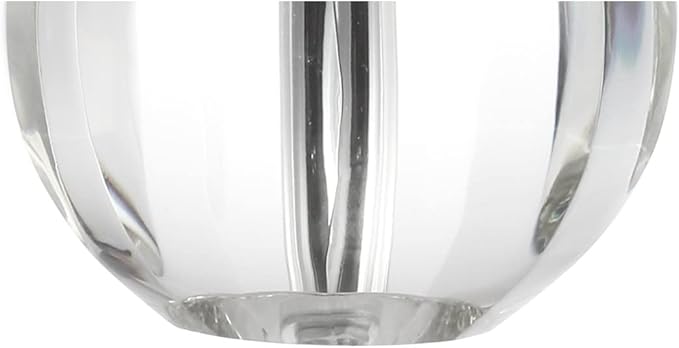 JONATHAN Y JYL2079A 16" Glam Crystal Ball Table Lamp, Modern Bedside Nightstand Lamp for Bedroom Living Room Office, Clear Glass Orb with White Linen Shade and Chrome Accents, LED Bulb Included