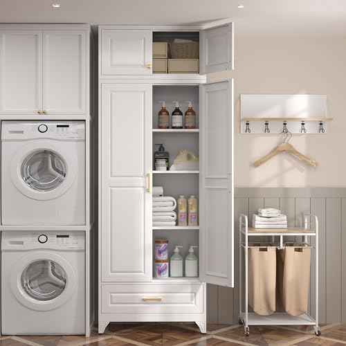 90" Metal Storage Cabinet with Doors and 3 Adjustable Shelves
