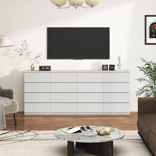 jiteentaro White Malm Dresser for Bedroom