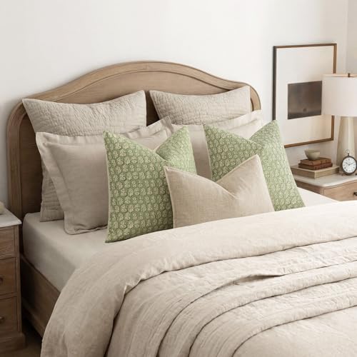 Decorative Floral Print Throw Pillow Covers 18×18 Lime Green (2 Count)