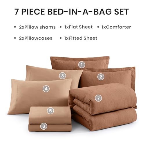 Oversized Queen Comforter Set 7 Pieces Autumn Leaf Bed in a Bag