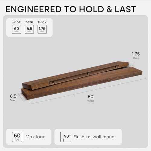 60 Inch Floating Shelves (3 Count)