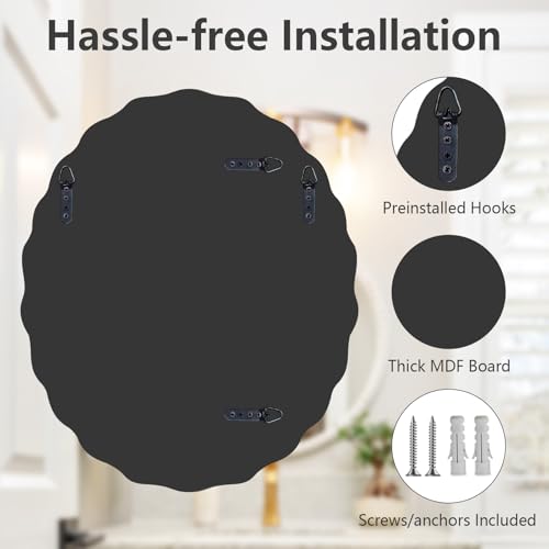 20x28 Inch Frameless Oval Wall Mirror for Bathroom Sink