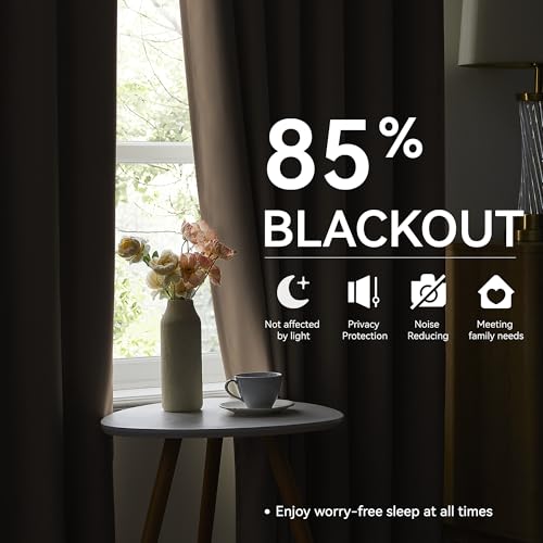 Khaki Pinch Pleated Blackout Curtains 63 Inches Long (2 Count)