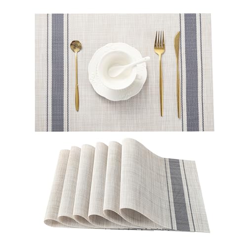 Khaki Blue Placemats (6 Count)