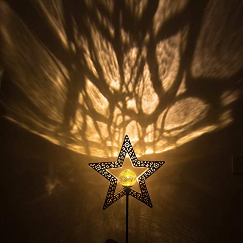Star Solar Lights Garden Outdoor Decor Waterproof Metal Solar Stakes Lights for Patio Yard Walkway Lawn Patio Mothers Day Garden Gifts Mom Wife Grandma
