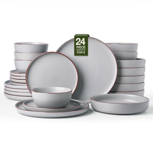 Mercury 24 Piece Stoneware Plates and Bowls