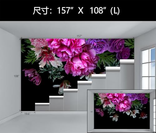 Purple Floral Peony Wallpaper Mural Peel and Stick for Bedroom