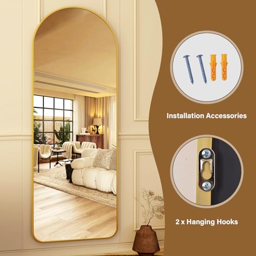 64"x21" Arched Full Length Mirror Floor Mirrors