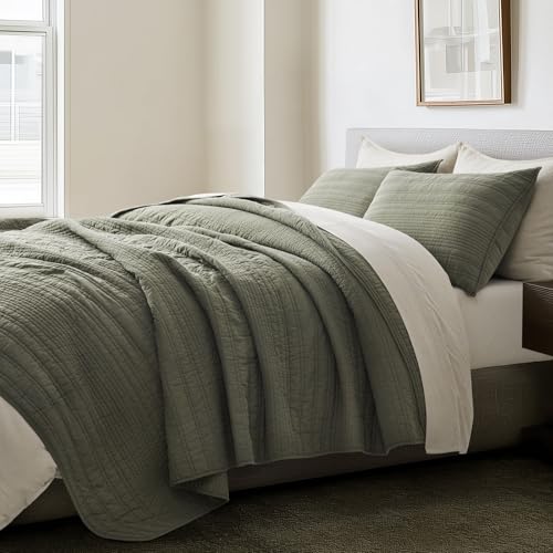 HOME 100% Cotton Modern Lines Quilt Set Queen Size