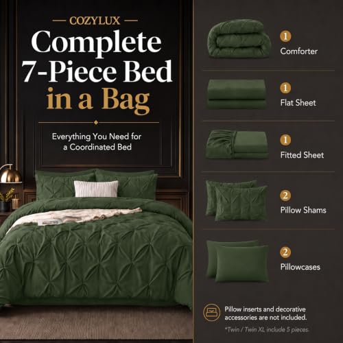 Oversized Queen Comforter Set Olive Green